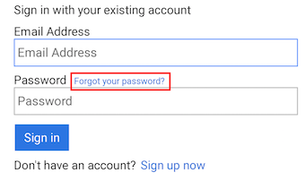 Forgot Password Link